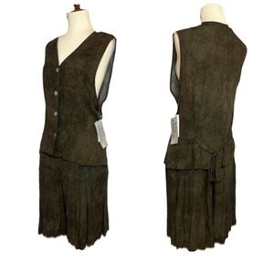 Vintage 90s Norton McNaughton 2-Pc Set Vest and Culottes Green Size 14 (L) NWT